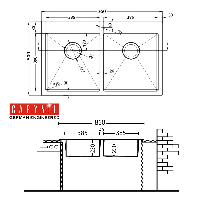 Chậu rửa chén inox carysil VN-N200