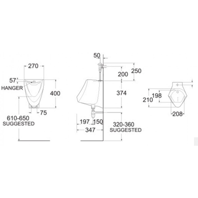 bồn tiểu nam American Standard WP-6727 treo tường-copy-copy-copy