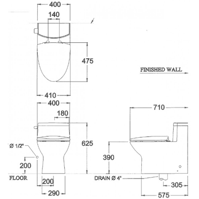 Bồn cầu 1 khối Cotto C10127 nắp đóng êm