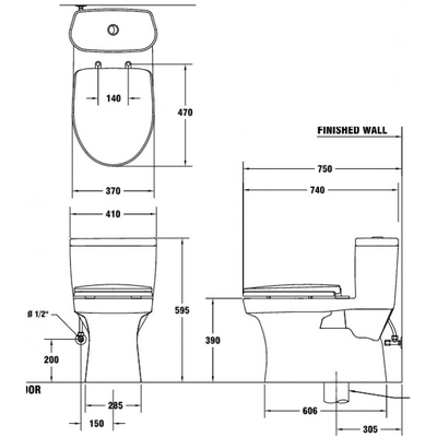 Bồn cầu 1 khối Cotto C1053 nắp đóng êm-copy-copy-copy-copy