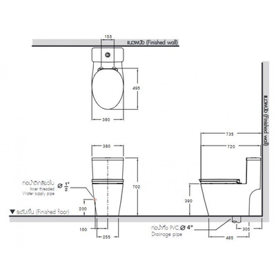 Bồn cầu 1 khối Cotto C110507 nắp đóng êm