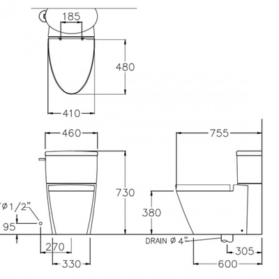 Bồn cầu 2 khối Cotto C11947 Paragon