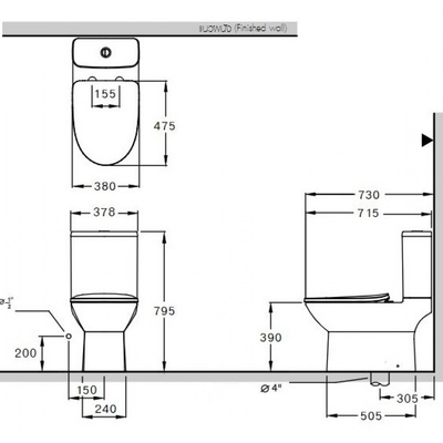 Bồn cầu 2 khối Cotto C126207 nắp đóng êm Mood