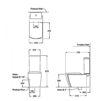 Bồn cầu 2 khối Cotto C16897 nắp đóng êm 3x3 R3