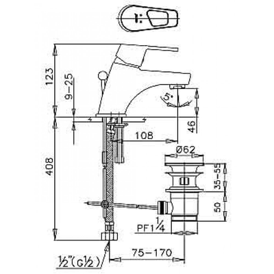 Vòi lavabo COTTO CT2142A nóng lạnh