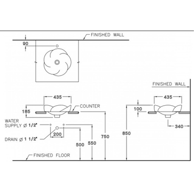 Chậu lavabo Cotto C0001 đặt bàn Fluer