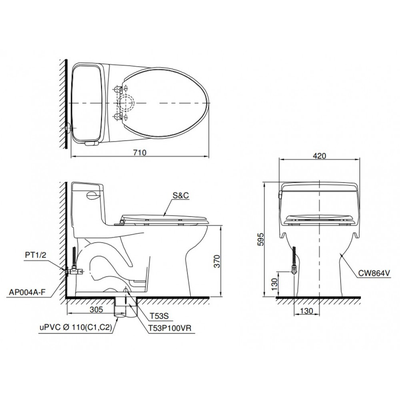 Bồn cầu TOTO CW823NW nắp điện tử-copy-copy-copy-copy