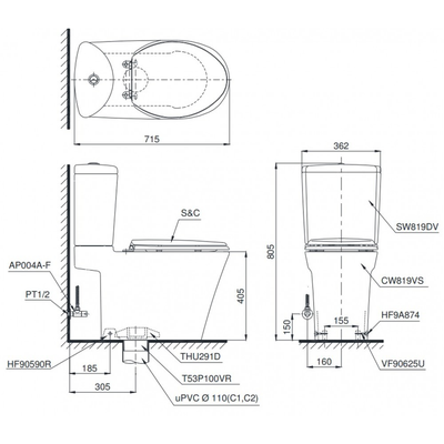 Bồn cầu TOTO CW823NW nắp điện tử-copy-copy-copy-copy-copy