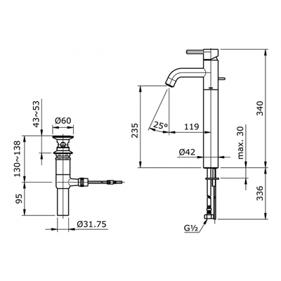 Vòi chậu lavabo TOTO TX116LESN cổ cao nóng lạnh