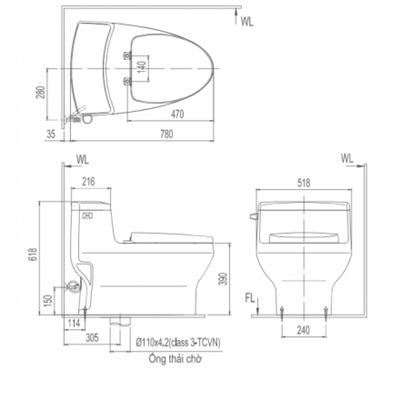 Bồn cầu điện tử Inax AC-4005/CW-KB22AVN