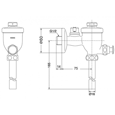 Van xả nhấn bồn tiểu nam TOTO DU601N