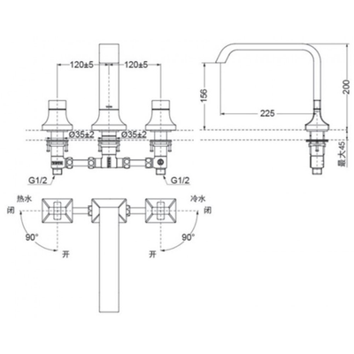 Vòi xả bồn tắm TOTO TBP02201B 3 lỗ-copy-copy-copy-copy-copy-copy-copy