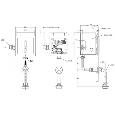 Van xả bồn tiểu nam TOTO TTUE602AN âm tường