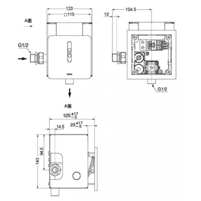 Van xả bồn tiểu nam TOTO DUE126UE cảm ứng