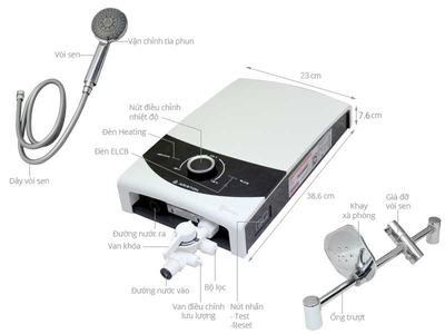 Máy nước nóng trực tiếp ARISTON Luxury SMC 45PE VN có bơm Aures Smart