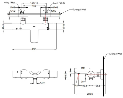 Van điều chỉnh nhiệt độ TOTO TBV01401B-copy