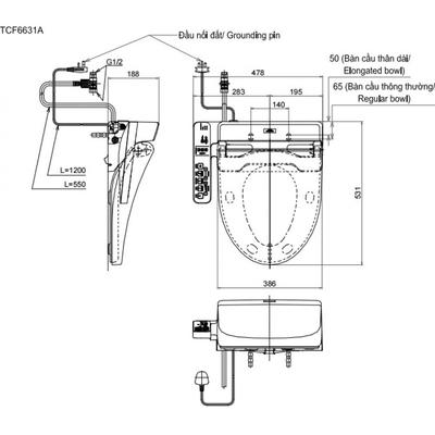 Nắp rửa điện tử TOTO TCF9433A