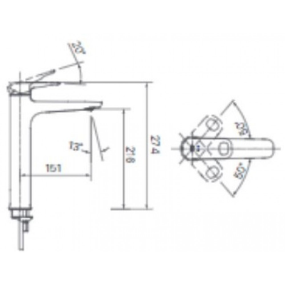 Vòi chậu lavabo INAX LFV-652SH nóng lạnh cổ cao