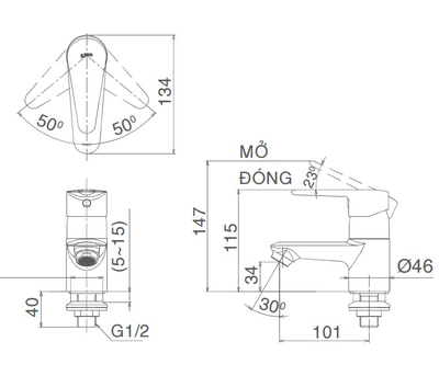 Vòi chậu lavabo INAX LFV-21SP lạnh gật gù