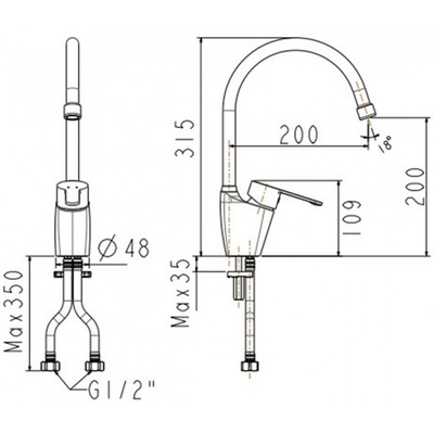 Vòi bếp American Standard WF-T607 gắn tường-copy-copy-copy