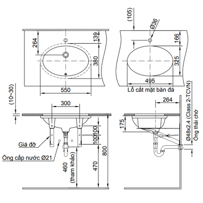 Chậu rửa lavabo INAX AL-2216V âm bàn AquaCeramic